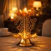Zinc Zinc Alloy Lotus Candlestick Exquisite Gold Candle Holder Butter Lamp Holder  Table Centerpiece