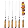 Grill Skewers Grilling Bbq Skewers 6 Pieces Stainless Steel Long Reusable Flat Bbq Tools For Camping Vegetable Cooking Skewering