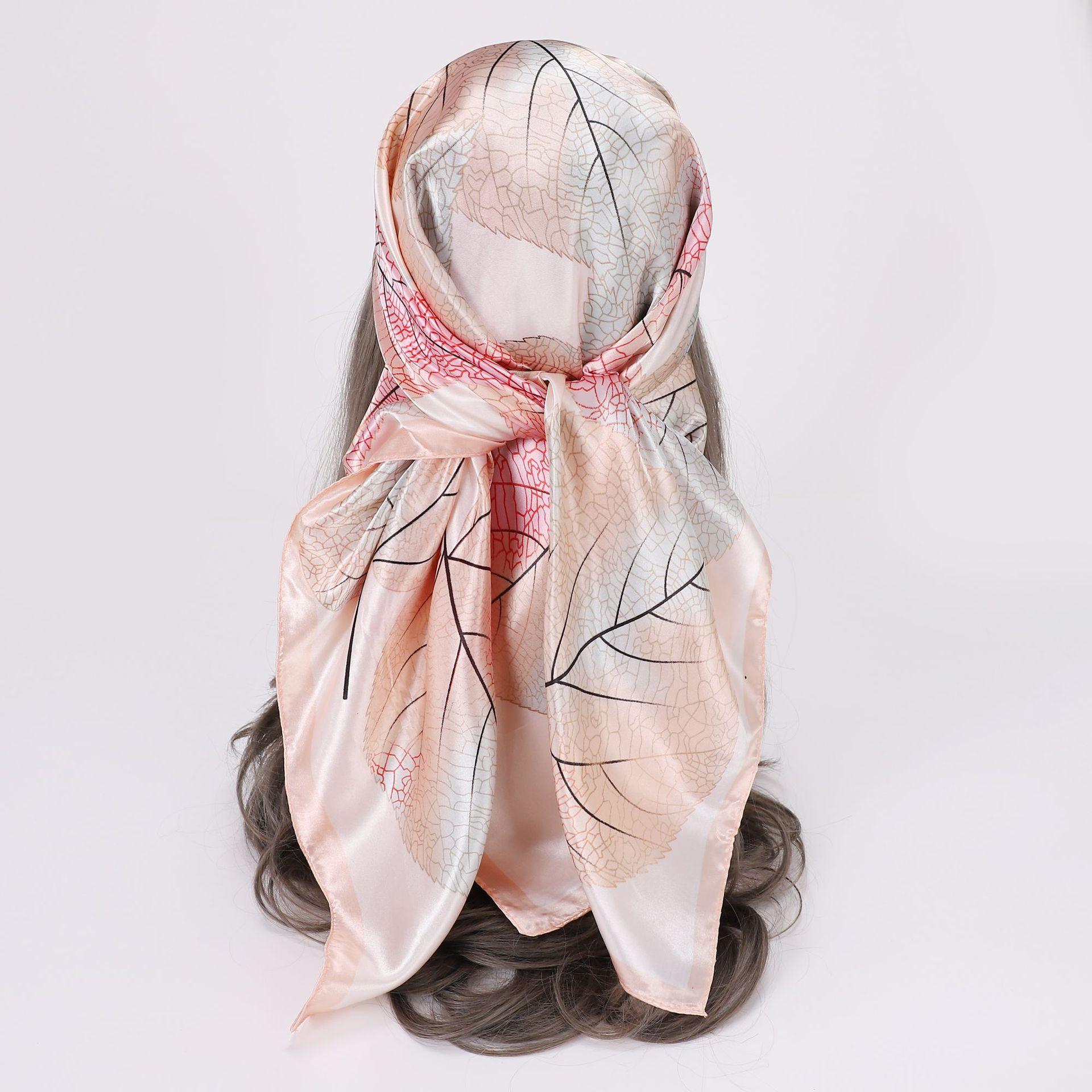 

Высококачественные роскошные шелковые шарфы, повязка на голову, шарфы, шейный шарф для женщин, шелковый шарф с цепочкой, женская декоративная шаль 90cm