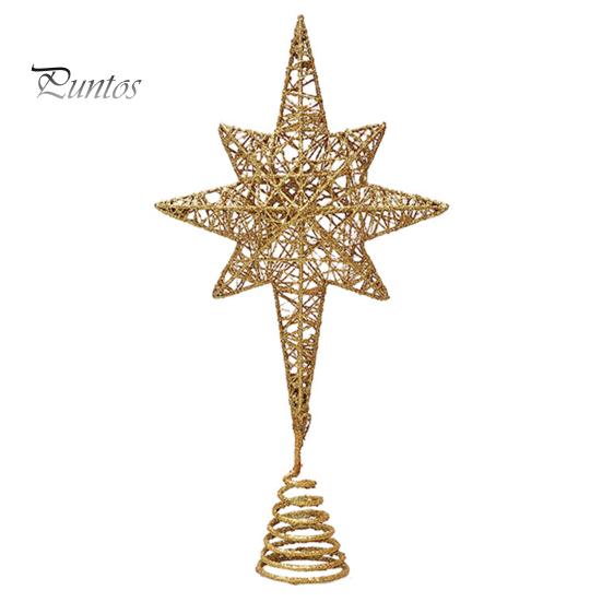 

Верхняя часть рождественской елки со звездой сверкающего яркого цвета, нержавеющая полая конструкция, 3D украшение на вершине рождественской елки золотистый