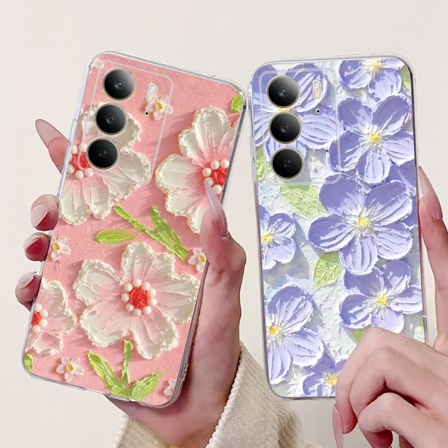 For OPPO Realme C75 4G Case 2025 New Fashion Butterfly Love Heart Flower Soft Transparent Silicone Cover For RealmeC75 C 75 Etui