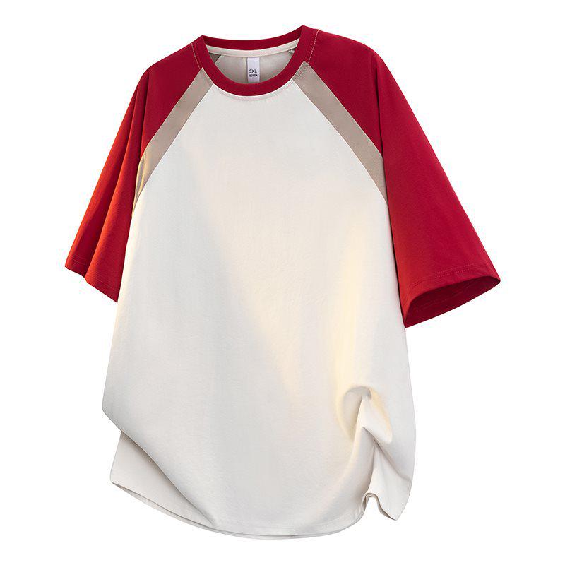 American Style Men's Short Sleeve Heavyweight Loose Jersey T-shirt