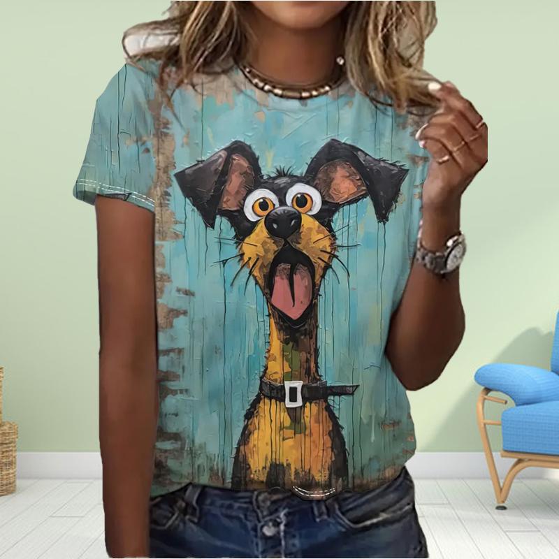 

Модная женская футболка с принтом сиба-ину, забавная повседневная футболка с круглым вырезом и короткими рукавами, летняя женская футболка 8XL зелёный