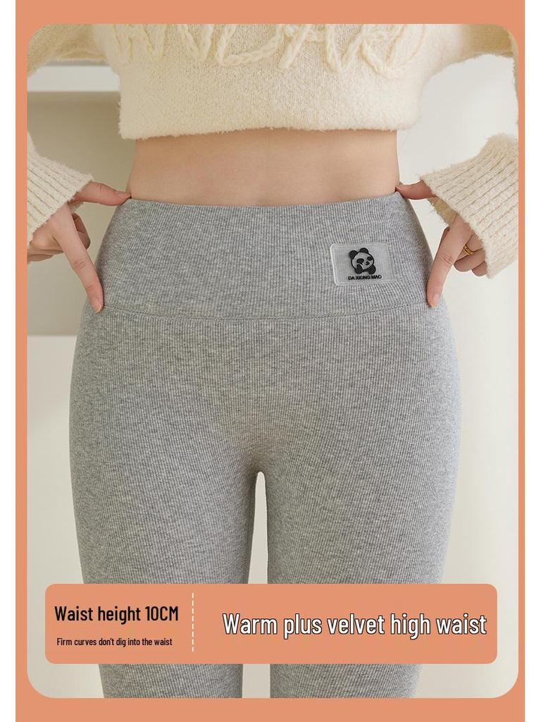 Women's 2025 High Waist Thick Fleece-Lined Cotton Wool Leggings for Winter