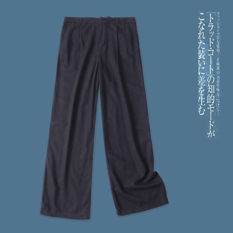 

Linen Wide-Leg Pants Summer and Autumn New Foreign Trade Women s Clothing Simple High Waist Zipper Hasp Double Pocket Straight-Leg Trousers 31598 Black B- 14-22-5 L