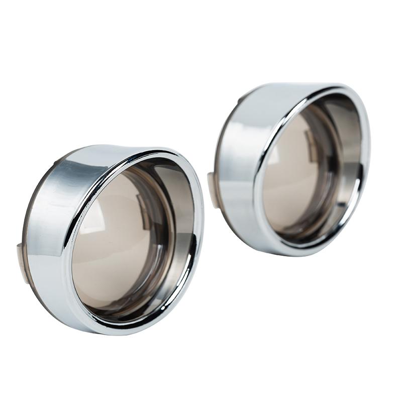 Visor Turn Signal Bezels Trim Ring Lens for Harley Softail Sportster Dyna Touring FLHX,Chrome ABS Motorcycle Indicator Cover 1 Pair