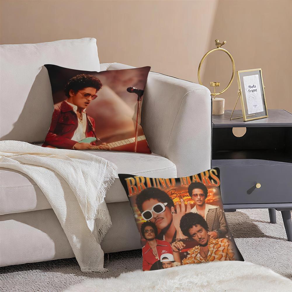 Charismatic BBruno Mars  Groovy singer Cushion Cover Throw Pillow Cover Hidden Button Durable Polyester Chair Cushion