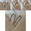 Metal Asymmetrical Fashionable Earrings Chic Geometric Design In Gold Silver And