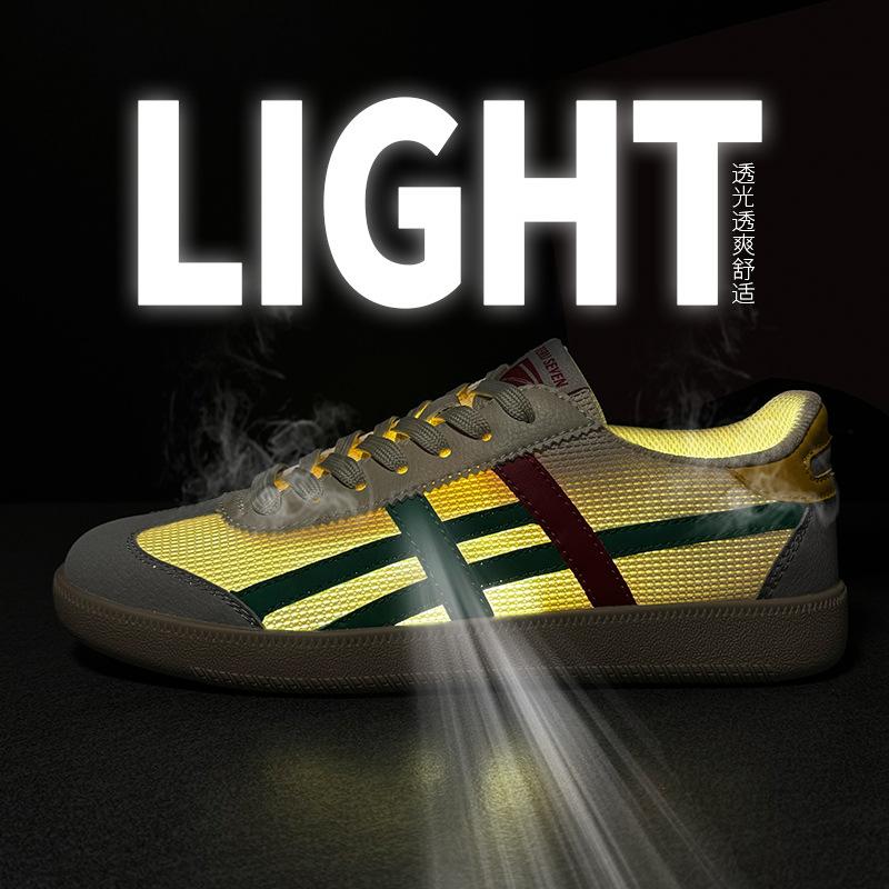 Mesh German Training Shoes Men's 2025 Summer Versatile Retro Low-top Board Shoes Breathable Casual Shoes Sports Mesh Men's Shoes