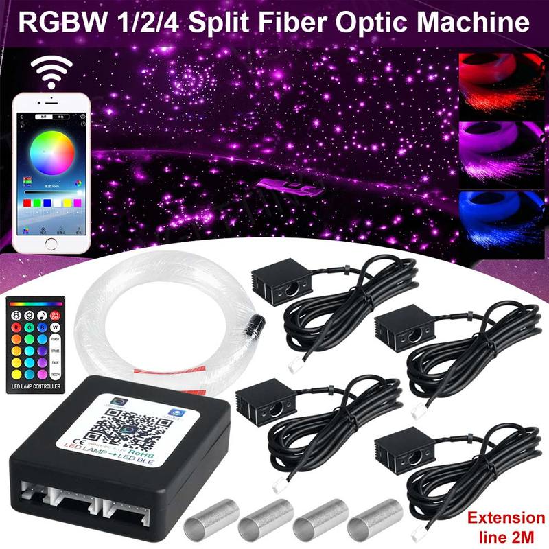 1/2/4 RGBW split machine Car Roof Star Light APP Control Fiber Optic Star Ceiling Light Starry Sky ceiling for Car Home