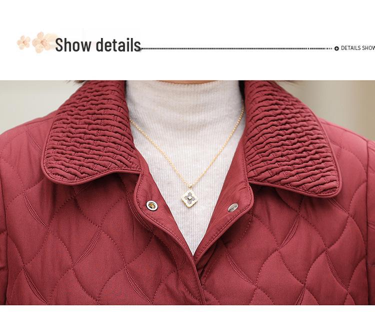 Mom's 2025 New Style Autumn/Winter Cotton Jacket for Middle-Aged & Elderly Women - Stylish, Lightweight, Fashionable Padded Outerwear