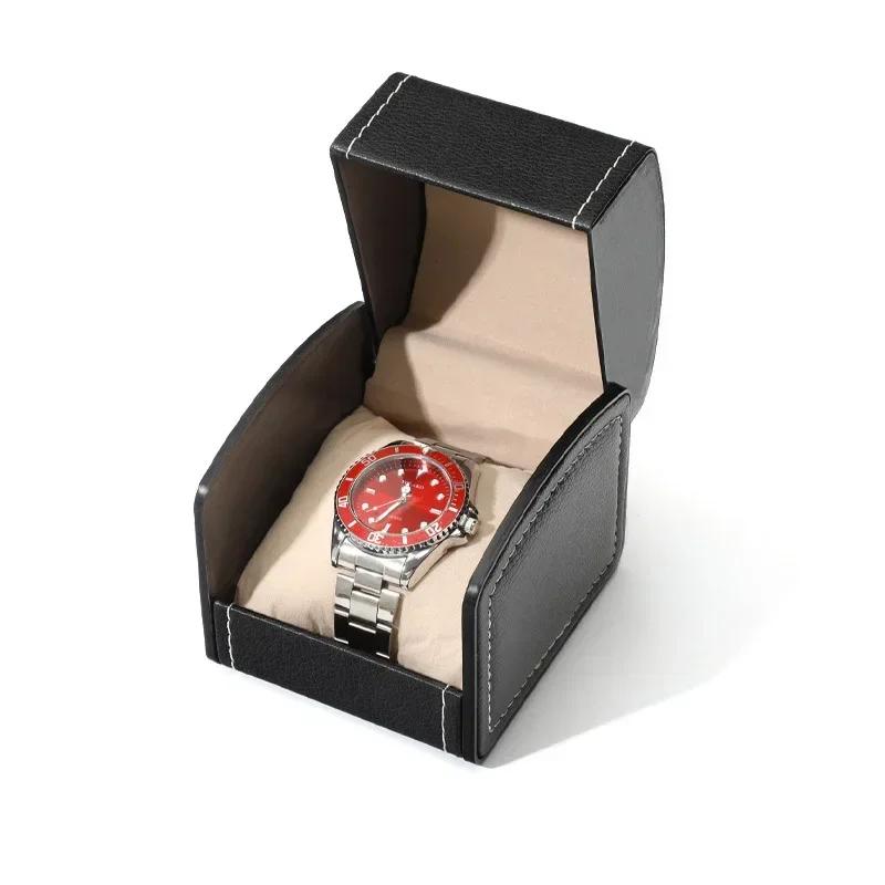 Luksusowe etui na zegarek PU skóra biżuteria zegarki na rękę ekspozytor pudełko do przechowywania organizer etui prezenty skarbonka skórzane pudełko do przechowywania