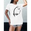 Women's Clothing Figure Print Crew Neck T-shirt, Casual Short Sleeve Summer Daily Top
