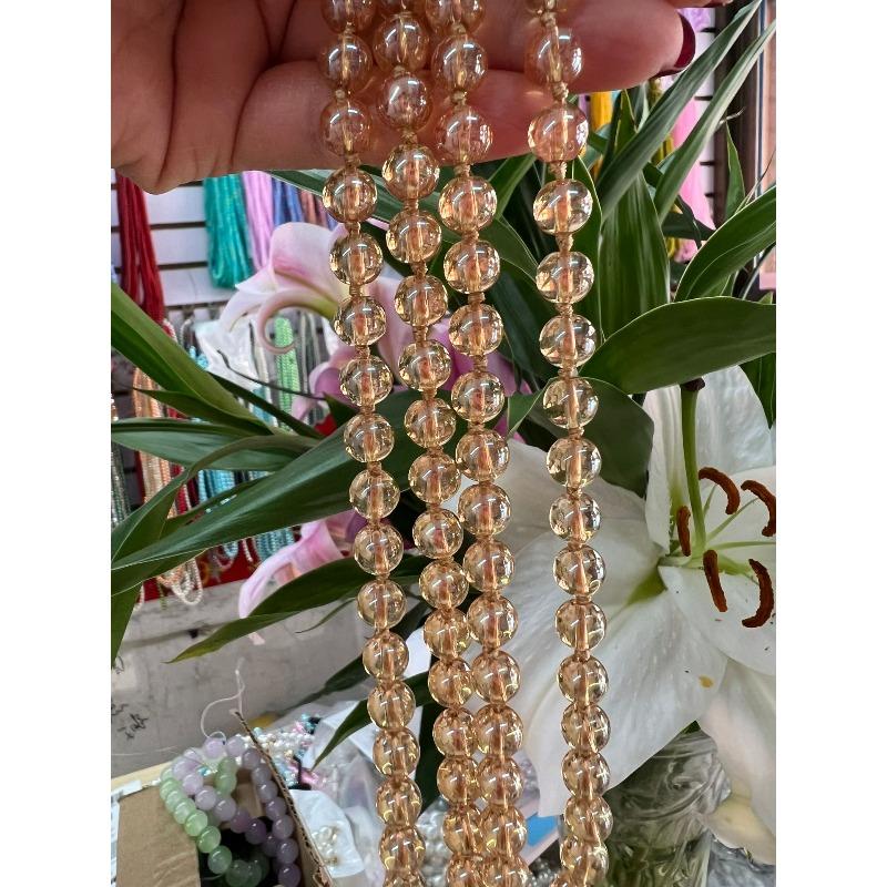 Glass Imitation Pearl Necklace Women's Simple Knotted Multi-layer Long Sweater Chain