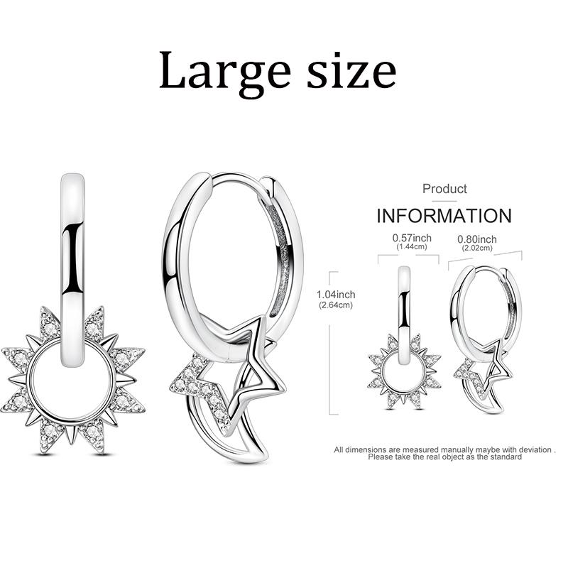 Hoop Earring Copper Original Earring For Woman Star Clover Zircon Pendientes Fine Jewelry