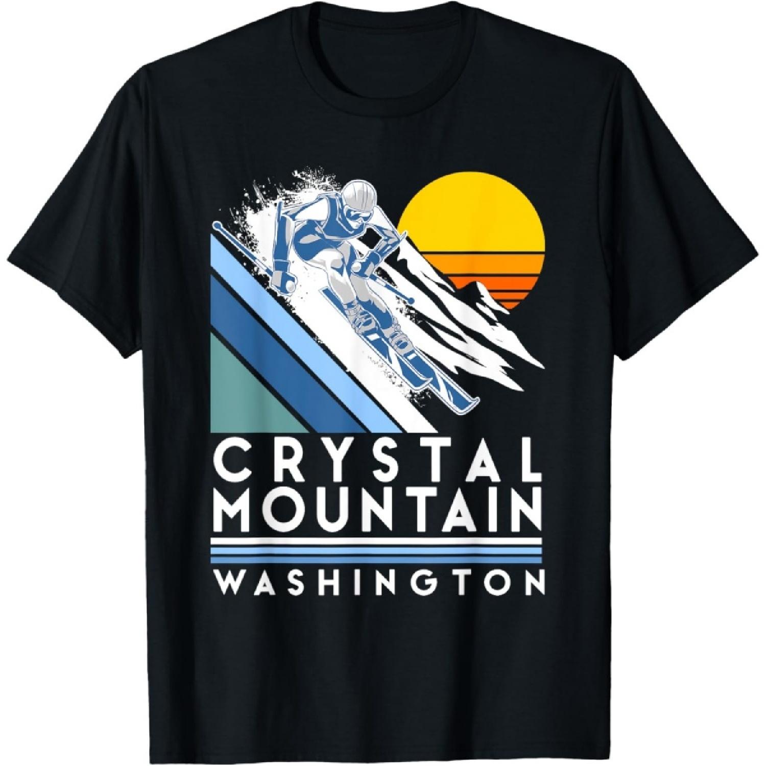 Crystal Mountain Washington Retro Ski T-Shirt T-Shirt S