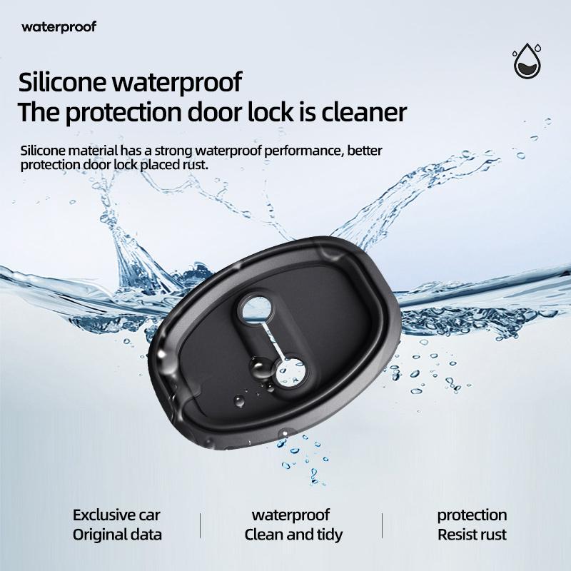 4Pieces Black Silicone Doors Lock Buckle Cover Protective Sleeve Shock Mat for Chery Tiggo7 Tiggo5X Tiggo8 Arrizo8 Jetour X70