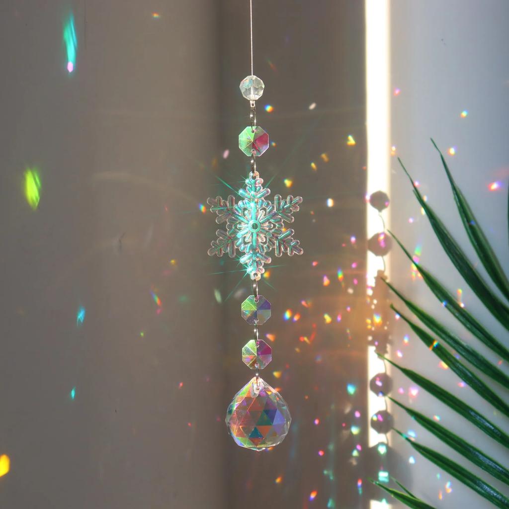 Catcher Butterfly Lotus Rainbow Christmas Decoration Crystal Diamond Moon Sun Home Garden Decoration Wind Chimes Pink Room Decor