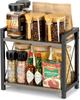 Counter Coffee Bar Organizer, Coffee Station Organizer for Countertop, Wooden Kitchen Counter Organizer