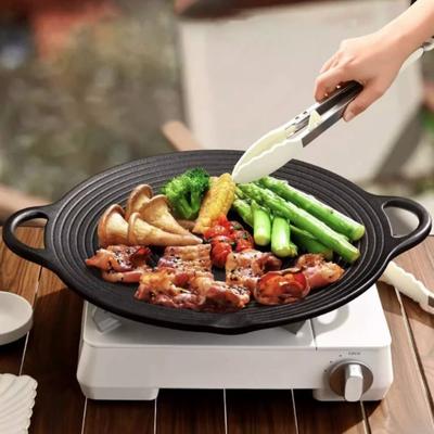 Non Stick Grill Plate Cast Iron Baking Tray Barbecue Accessory BBQ Grill Pan  Camping