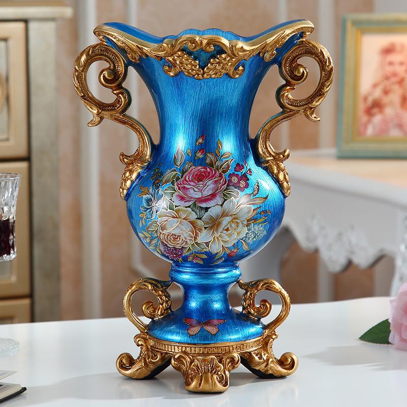 European Retro Resin Vase Decoration, Three-dimensional Dried Flower Arrangement Container, Living Room Home Decoration Crafts