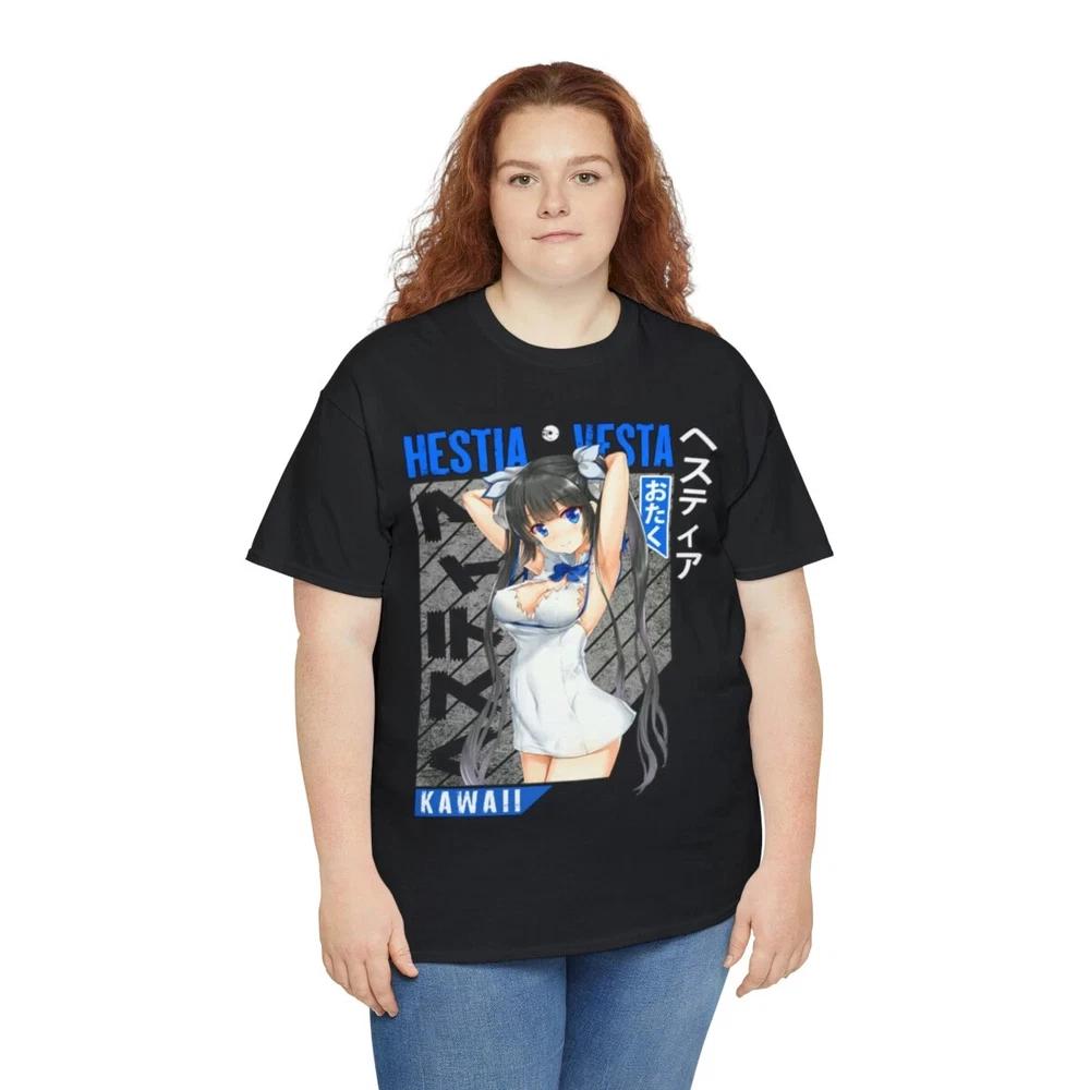 Hestia Tshirt The DanMachi Cute Anime Sexy Waifu Shirt Gothic Lewd Otaku S