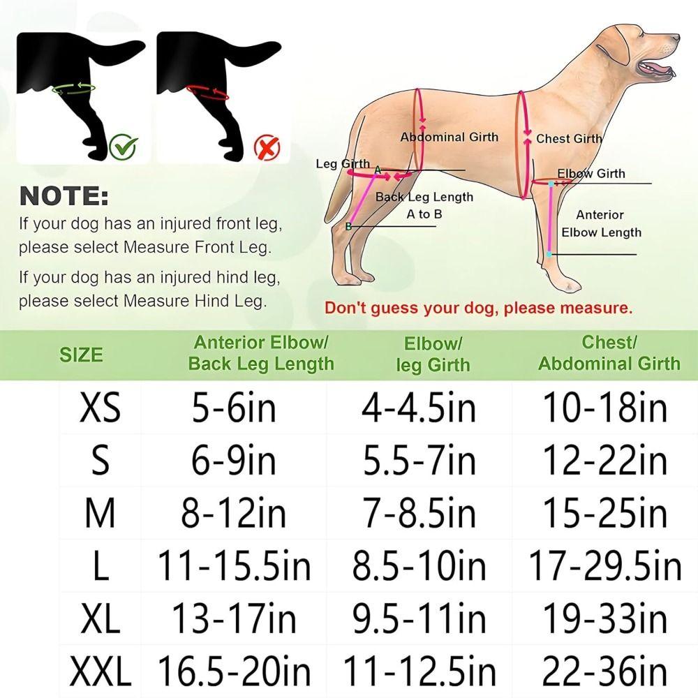 Durable Leg Support Bracket Adjustable Pet Knee Wound Protection  for Hind and Front Legs
