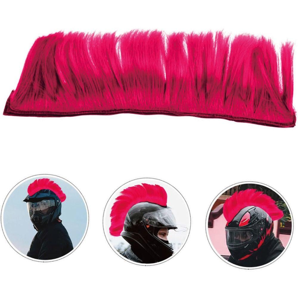 Reusable Mohawk Synthetic Wigs Adhesive Helmet Mohawk Wig Helmet Decorations Rider Accessories