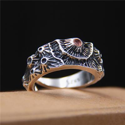 Retro Trendy Open Ring Crater Ring Men's Crater Ring