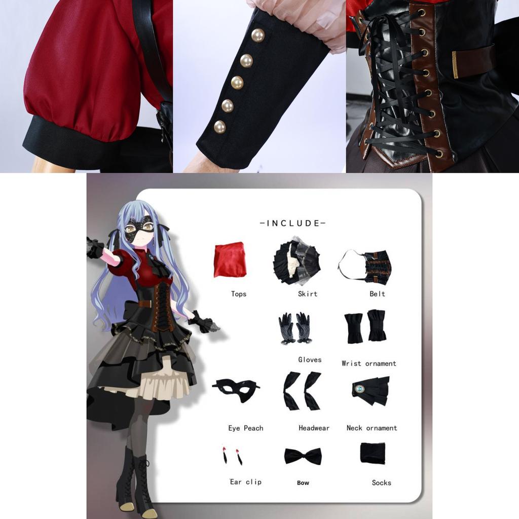 Adorable Ave Mujica Costume For Stage Performances Featuring Colorful Polyester Design