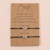 European Style Moon, Sun, Star & Heart Wax Cord Adjustable Couple Bracelet Set