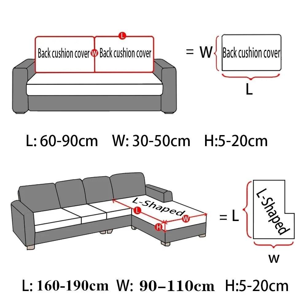 Jacquard Water Resistant Seat Cushion Cover Elastic Grey Sofa Cover For Living Room Furniture Protector For Pets Kids Removable