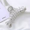 Hair Claw Clip Elegant Fish Bone Shape Metal Clamp Non-slip Strong Claw Hair Fixer Styling Tool Shark Clip Women Half Bun Hairpin Hair Accessories