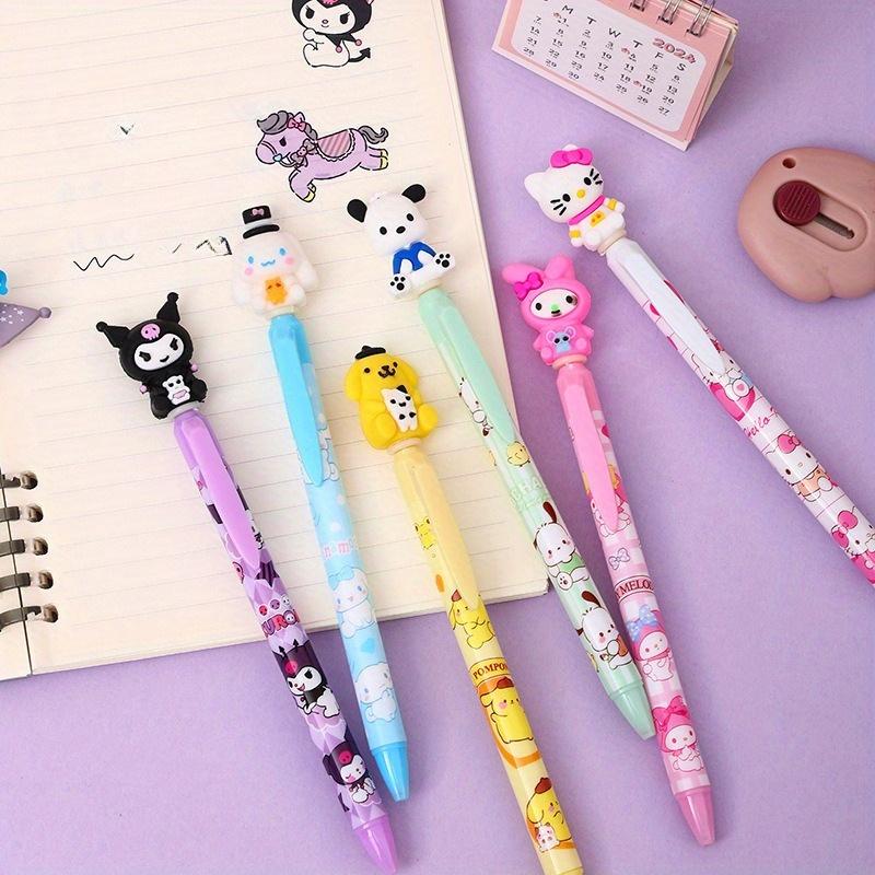 36pcs Kuromi Sanrio Sweet Family Press Pen High-Pretty Girls Neutral Pen ST Head Black Signature Pen Gift Pen Stationery Cinnamoroll 0.5mm black