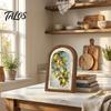Rustic Tulip Wall Signs Pastoral Wooden Sign, Decorative Tabletop Display Pieces, Retro Style Art French Arched Pendant for Farmhouse Bedroom