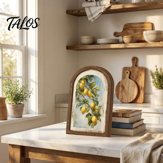 Rustic Tulip Wall Signs Pastoral Wooden Sign, Decorative Tabletop Display Pieces, Retro Style Art French Arched Pendant for Farmhouse Bedroom