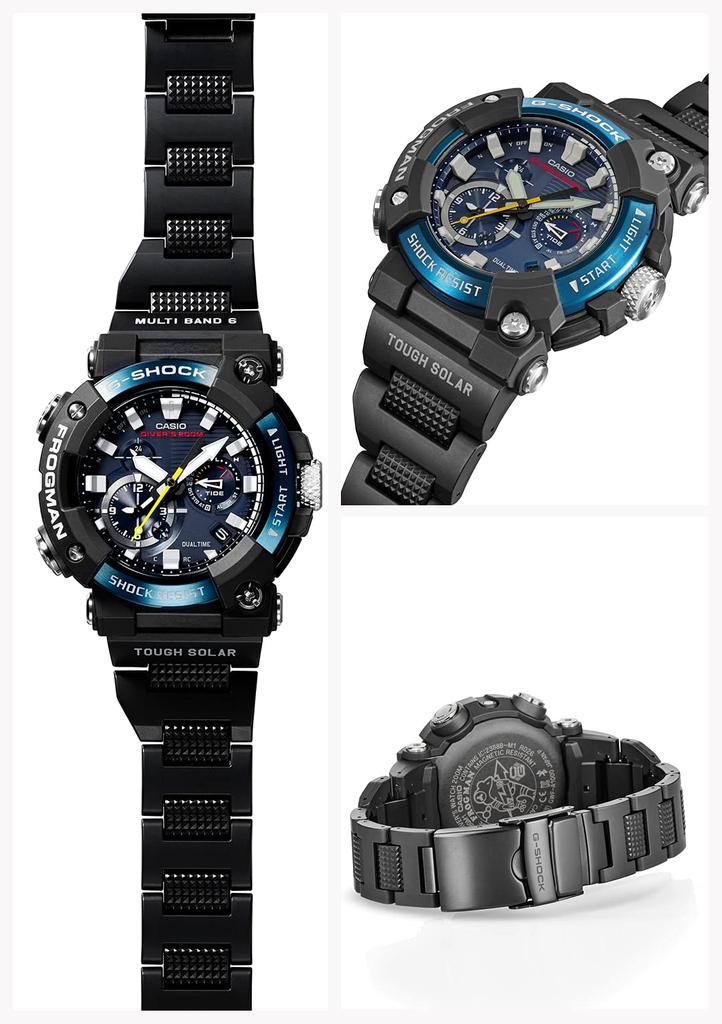 Casio G-Shock FROGMAN Watch with Bluetooth, Radio-Controlled Solar Power, Carbon Core Guard Structure, GWF-A1000C-1AJF, Men's, Black