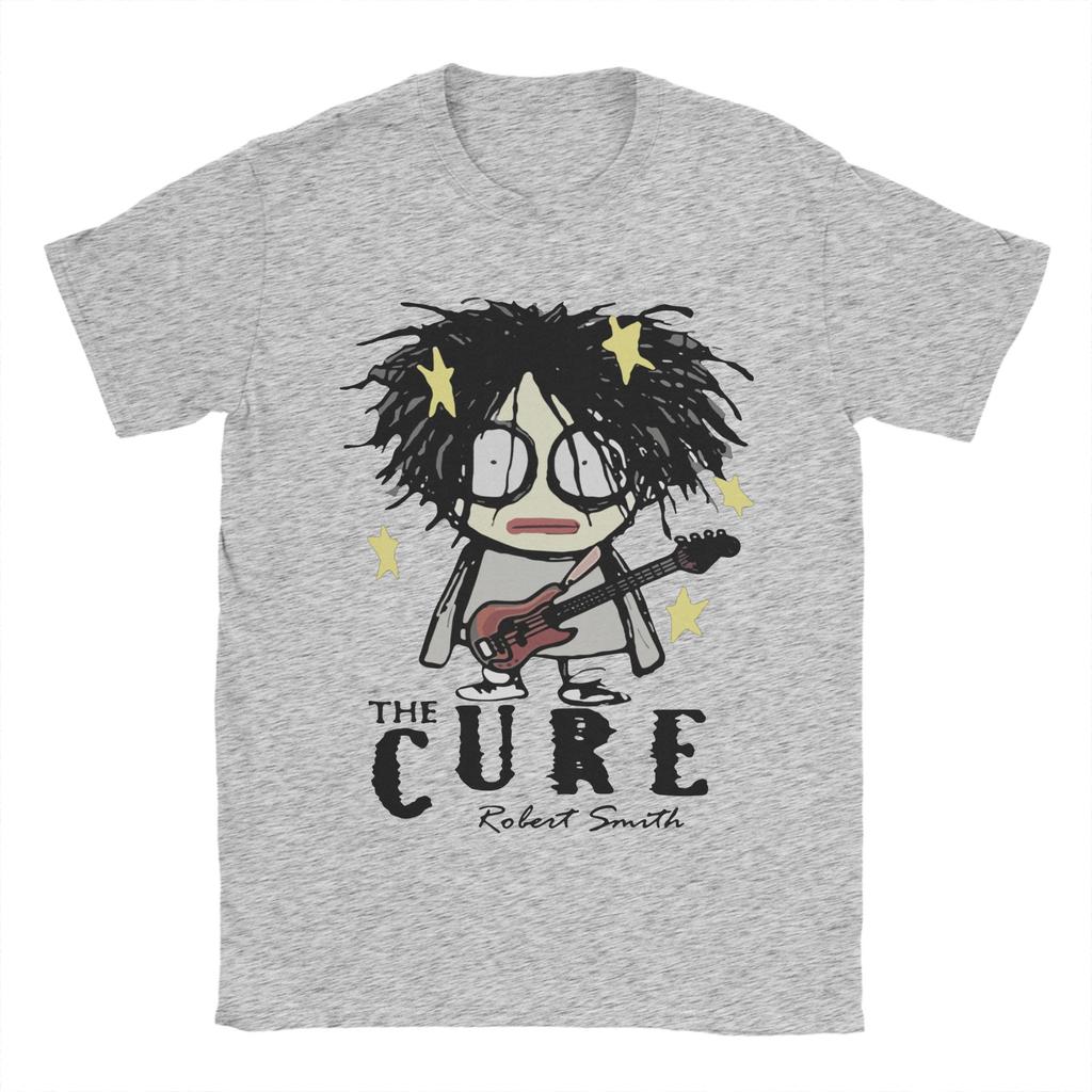 Magliette Carine Robert Smith Unisex 100% Cotone Top Vintage The Cures Girocollo Manica Corta