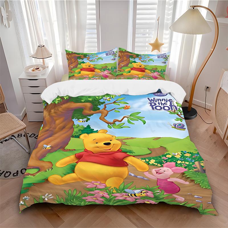 Winnie Pooh Piglet Adventure Print 3Pcs Bedding Setduvet Cover With 2 Bedropillowcase Home Birthday Gift