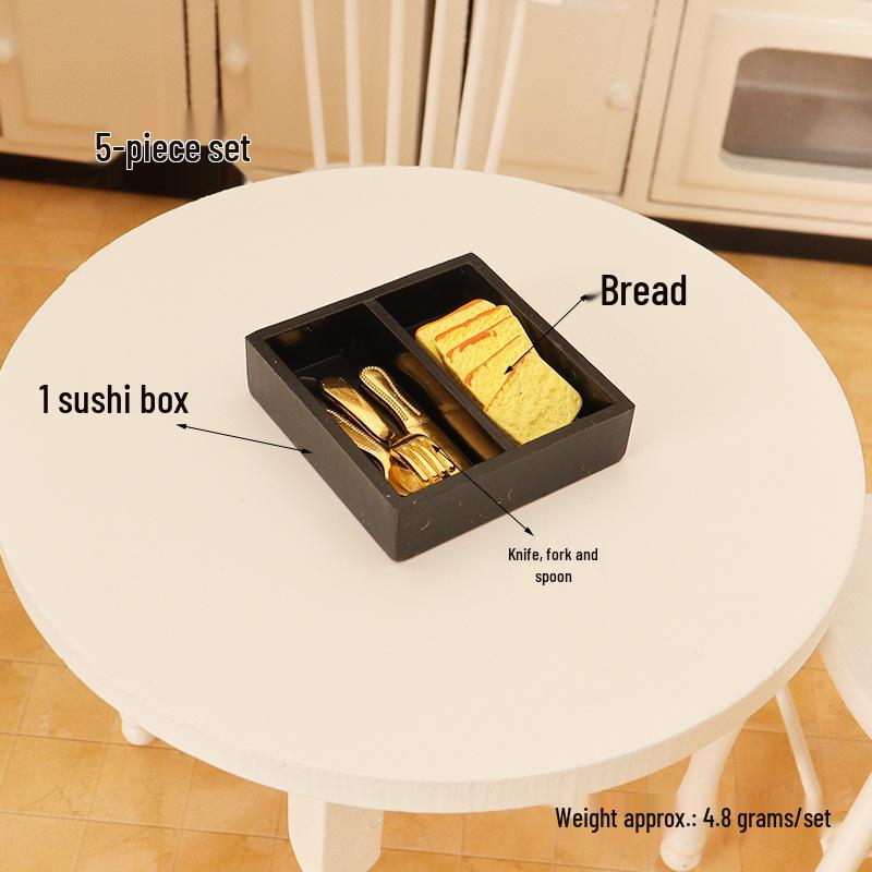 BJD Dollhouse Miniature Afternoon Tea & Sushi Set - 1:12 Scale