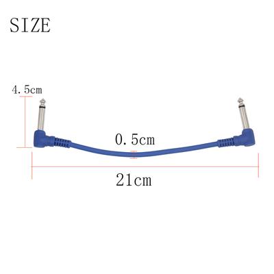 Colorful Guitar Effect Pedal Cables Instrument Audio Leads Patch Cord 21cm Length 1/4 Inch Right Angle TS Plug 6pcs/pack
