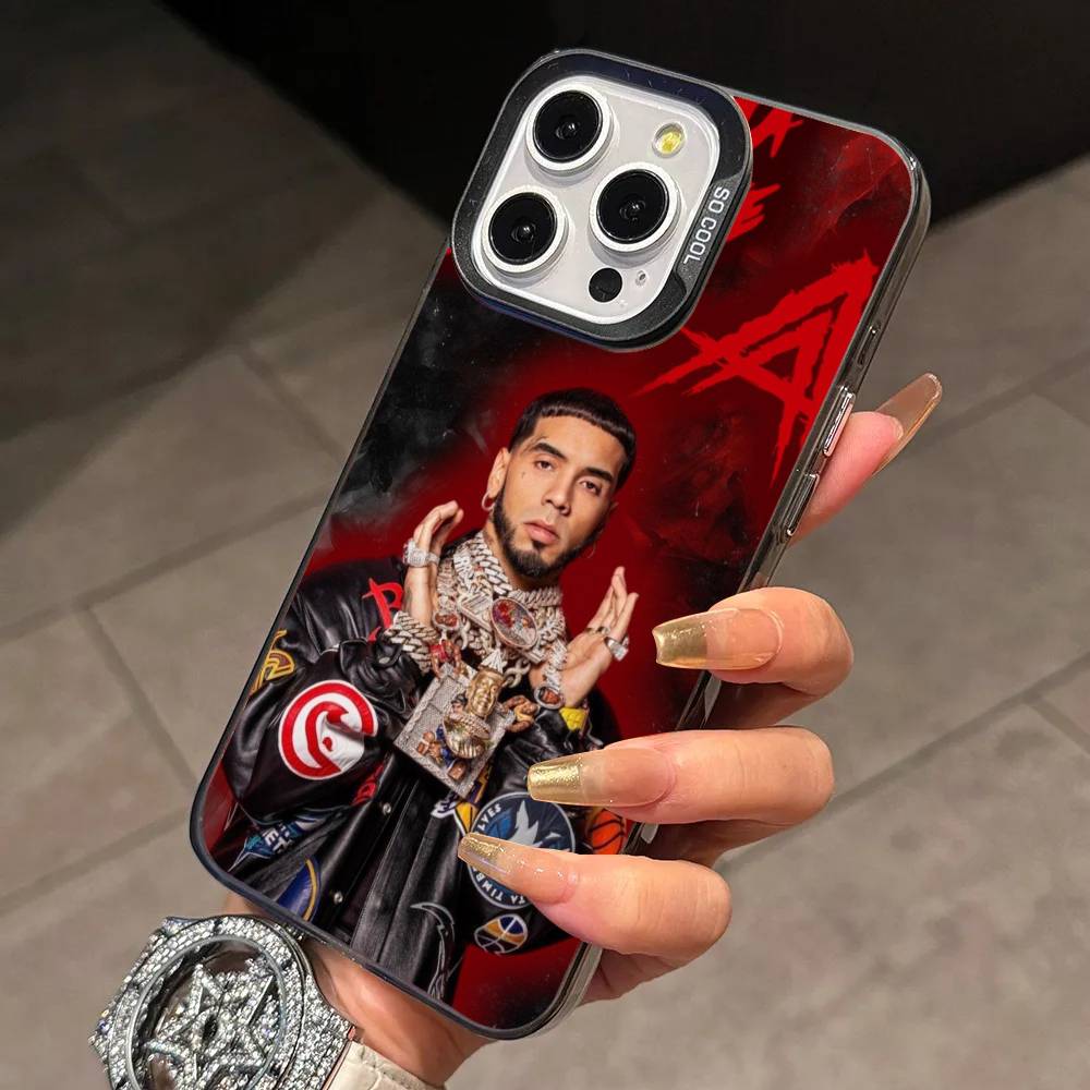 R-Rapper Anuel AA Phone Case For iPhone 17,16,15,14,13,12,11 Plus,Pro Max,XS,Colorful Silver Black Cover