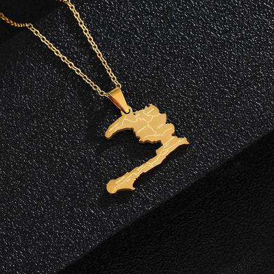 Collana con Ciondolo Haiti in Acciaio Inossidabile - Moda Europea & Americana per Coppie, Uomini & Donne