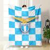 Blue and White Checkerboard Background with an Eagle and Shield Emblem. for All Seasons Blanket Lunch Break Throw Gift