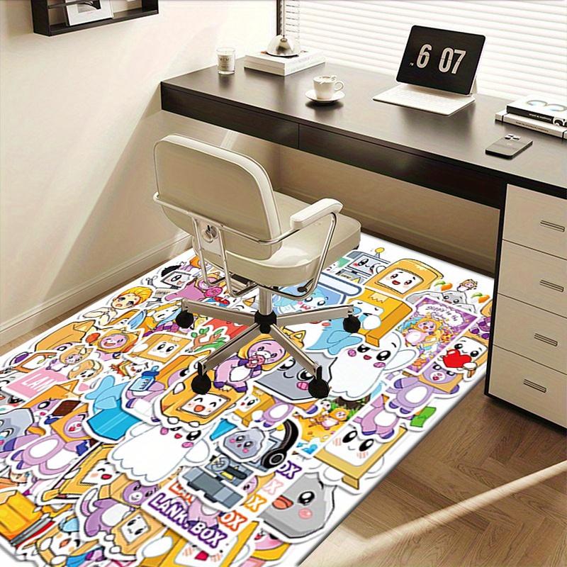 1pc Cute Characters,Kawaii Style,LankyBox Office Carpet Soft Polyester Entrance Carpet Washable Non