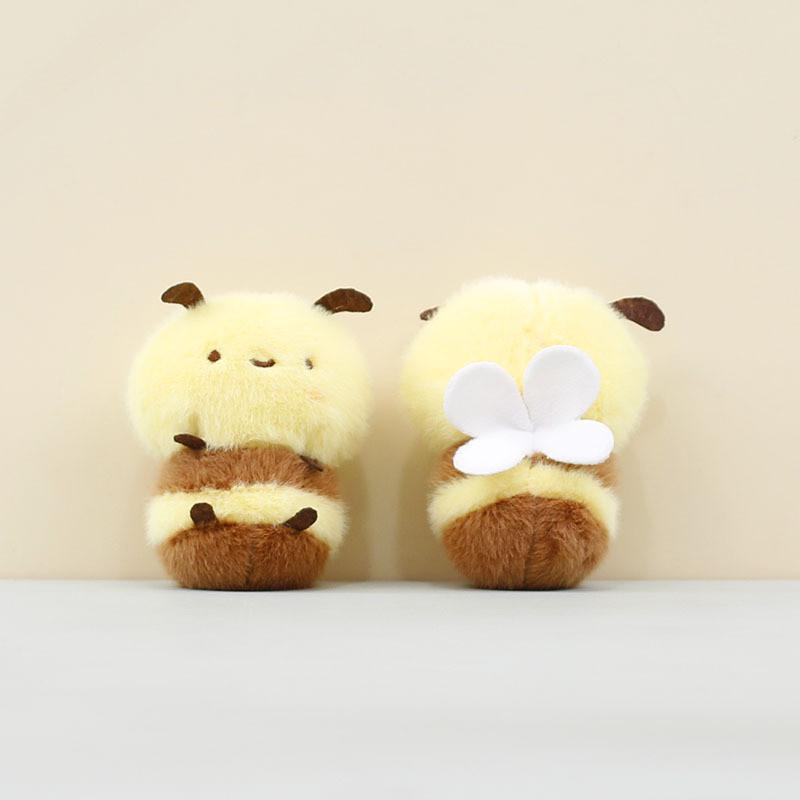 Bee Plush Cartoon Keychain Pendant Short Animal Toy Bag Decoration Children
