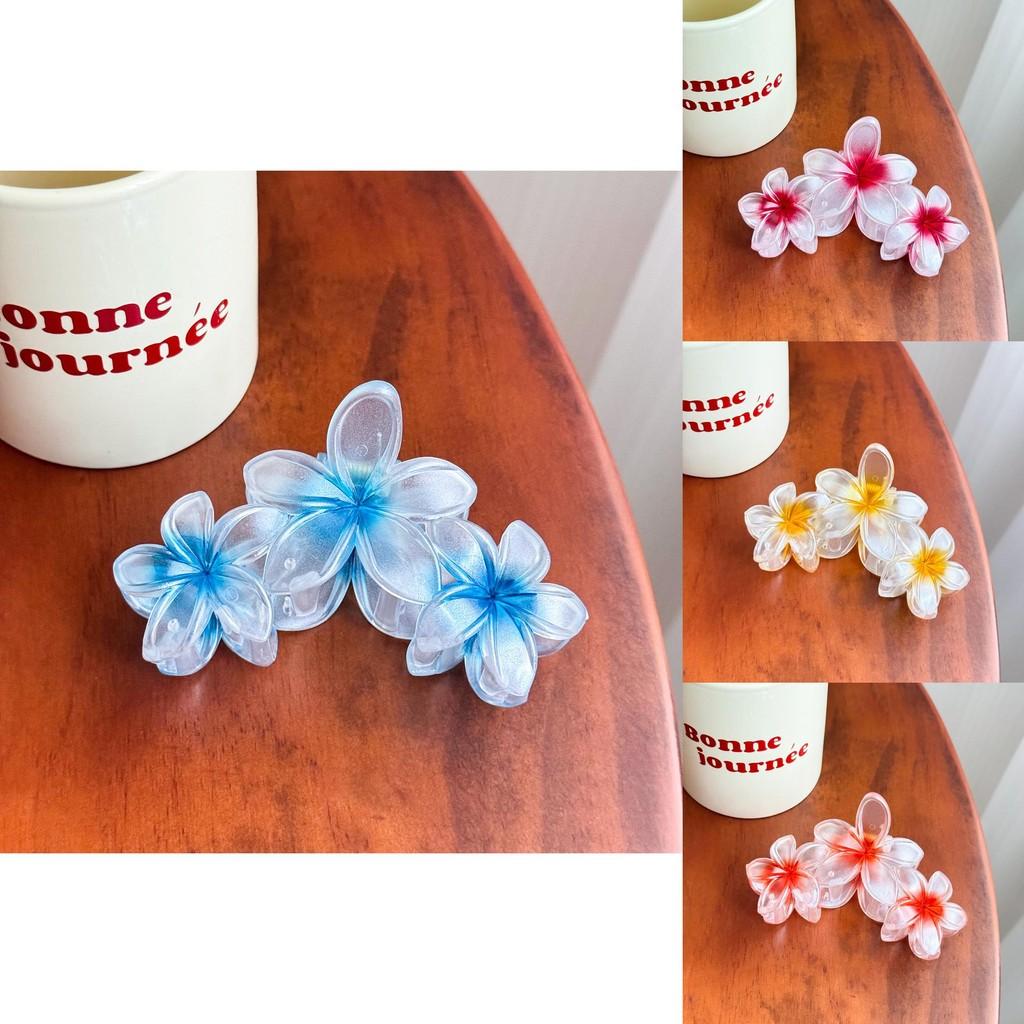 Chic Stylish 11cm Jelly Color Flower Hair Claw Clip For Women In Vibrant Shades