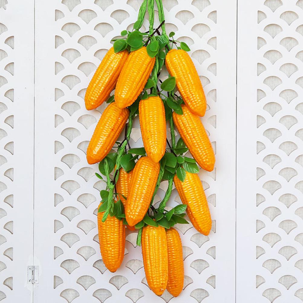 2 Pcs Simulated Corn Hanging Skewers Imitation Pendant Simulation Prop Ornament Fruit Green Office