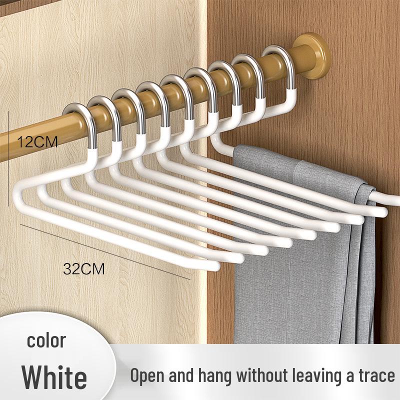 Goose-Shaped Stainless Steel Non-Slip Pants Rack – Seamless Z-Shaped Hanger with Clips for Wardrobe Storage.