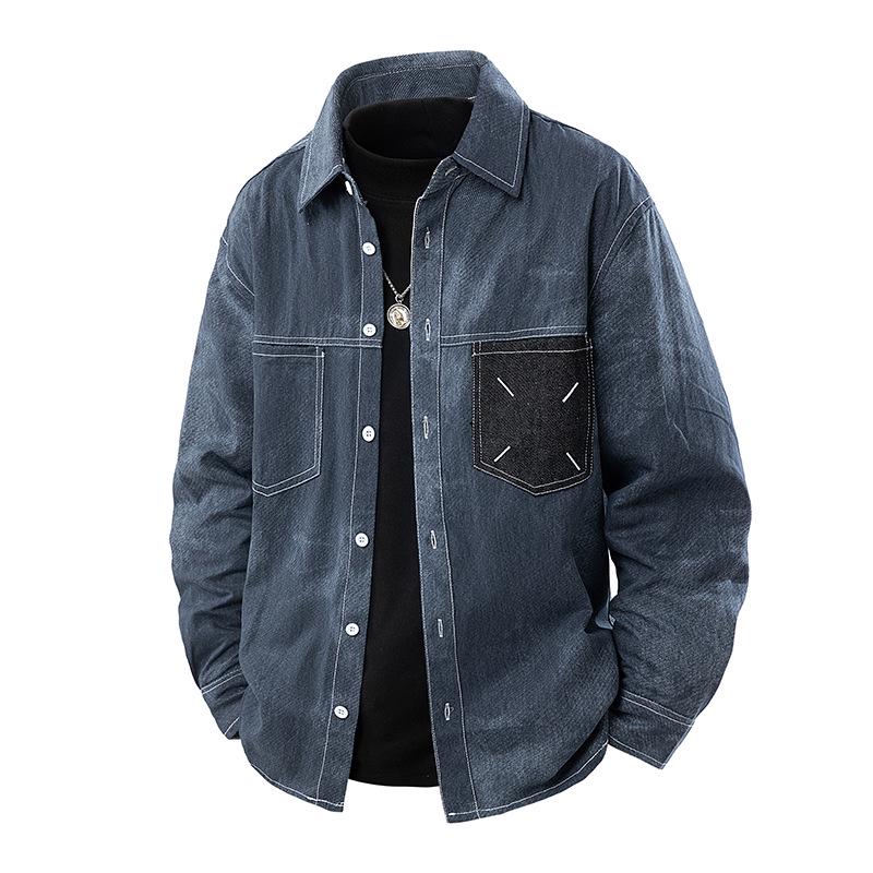 2025 Autumn Tie-Dye Denim Long-Sleeve Shirt Jacket